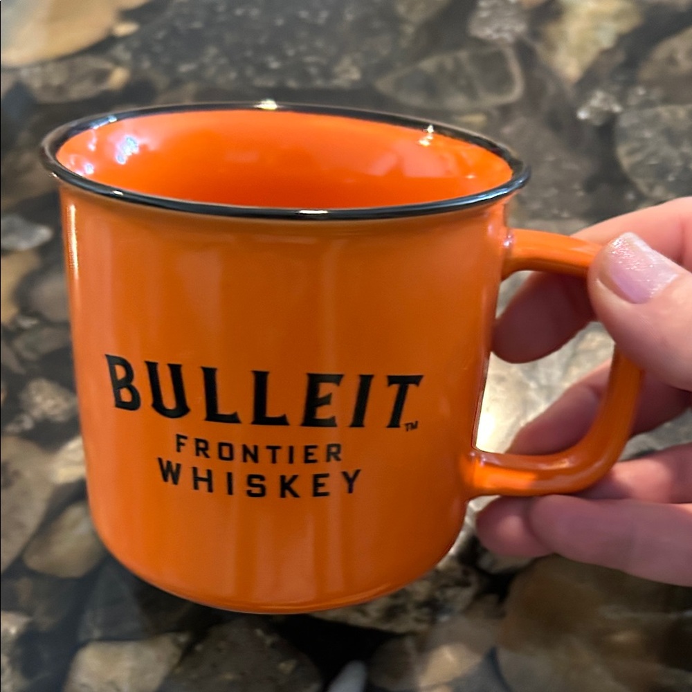 Bulleit frontier whisky Orange Enamel Mug